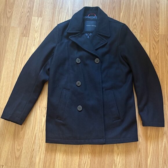 Tommy Hilfiger Wool-Blend Peacoat Navy Men’s Small Barely Worn Like New
